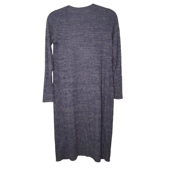 Olivia Rae Cardigan Women Medium Open Front Long Sleeve Pockets Duster Blue - Picture 2 of 5